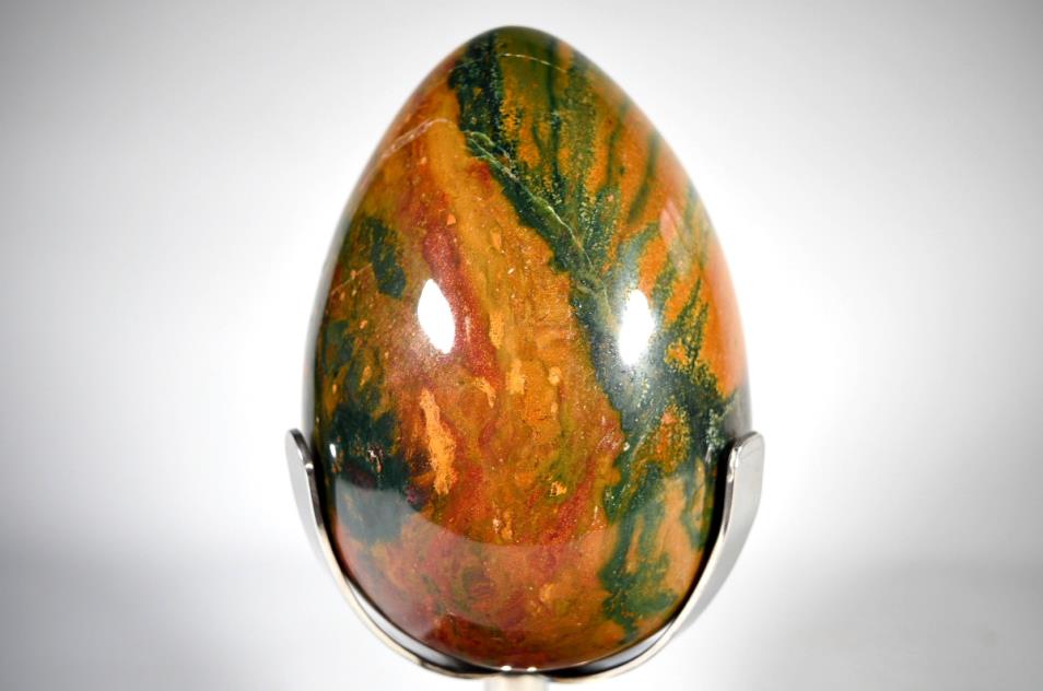 Fancy Jasper Mounted Crystal Egg Large 23cm