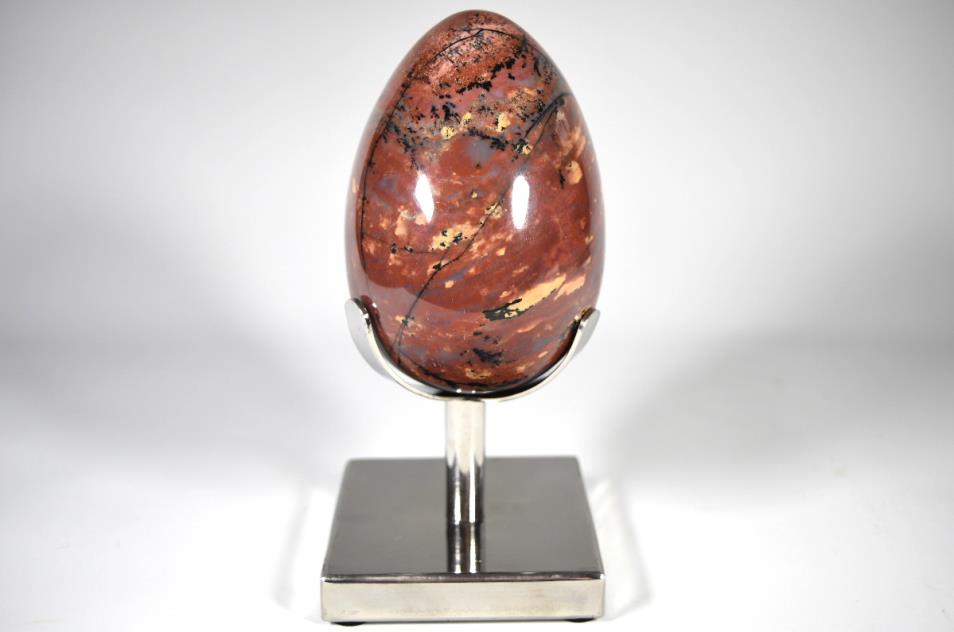 Dendritic Fancy Jasper Mounted Crystal Egg Large 21.5cm