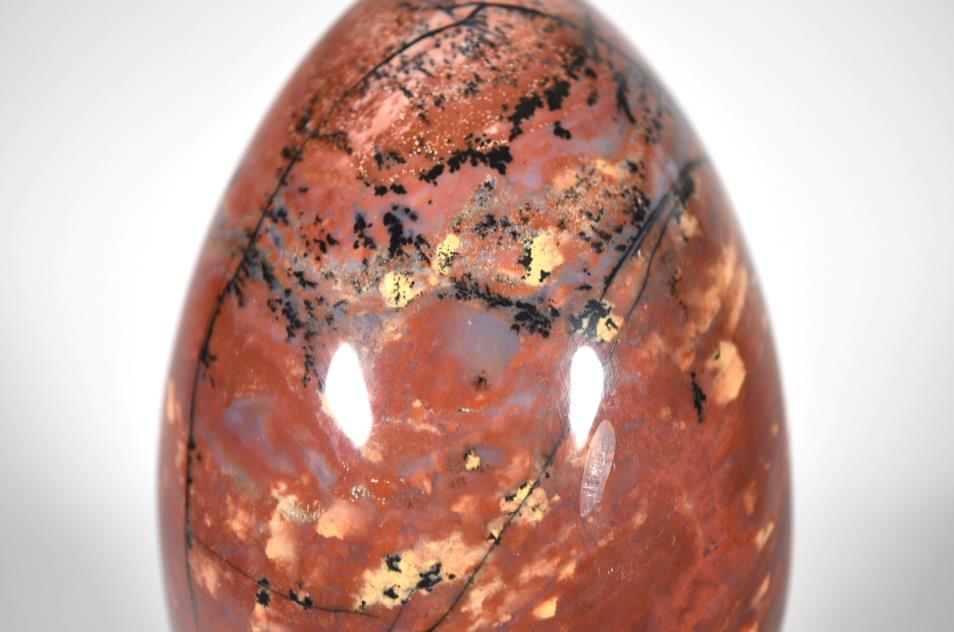 Dendritic Fancy Jasper Mounted Crystal Egg Large 21.5cm