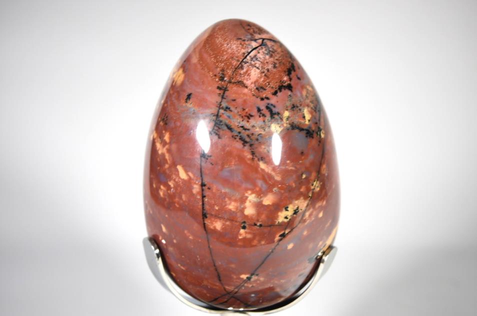 Dendritic Fancy Jasper Mounted Crystal Egg Large 21.5cm