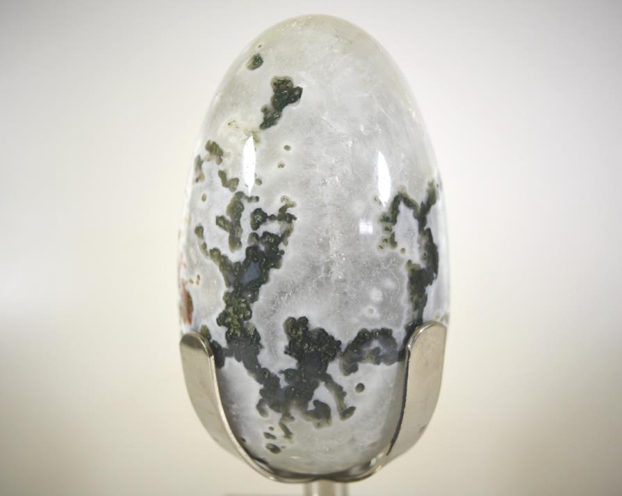 Mounted Moss Agate Crystal Egg Large 22cm