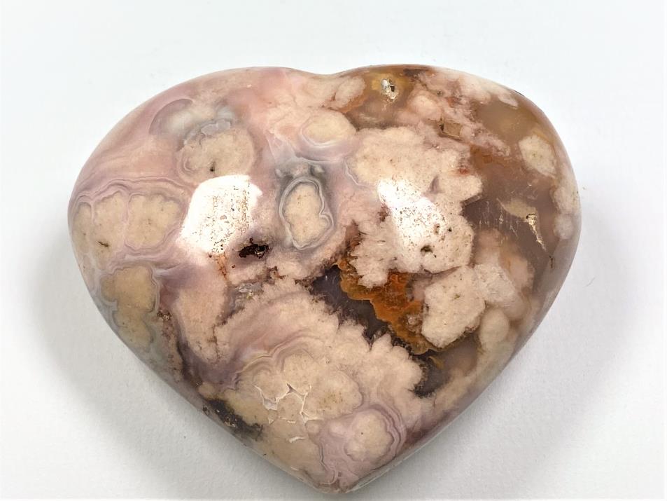 Cherry Blossom Agate Crystal Heart 6.7cm