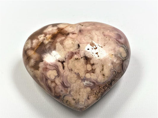 Cherry Blossom Agate Crystal Heart 6.7cm