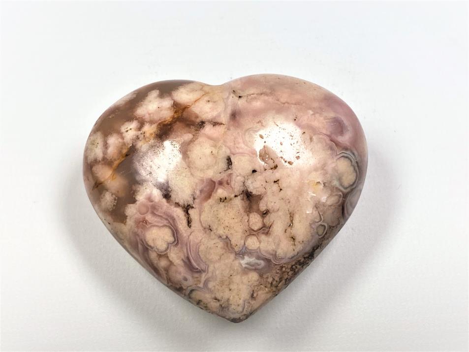 Cherry Blossom Agate Crystal Heart 6.7cm