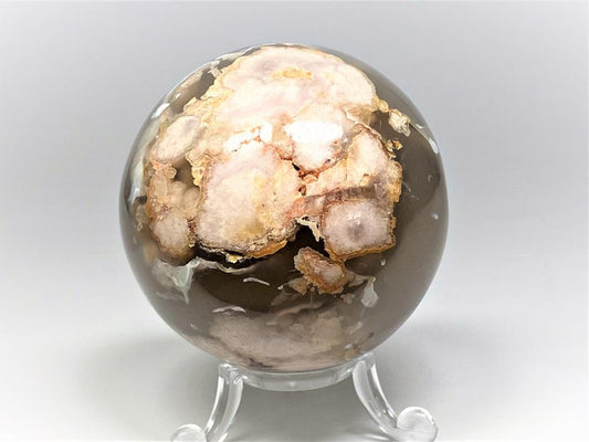 Cherry Blossom Agate Crystal Sphere 6.7cm