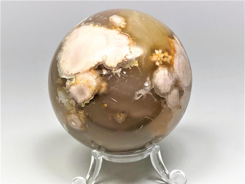 Cherry Blossom Agate Crystal Sphere 6.7cm