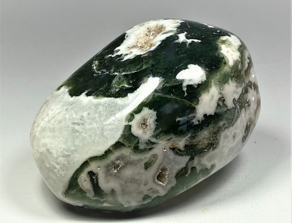 Druzy Moss Agate Crystal Freeform 10.6cm