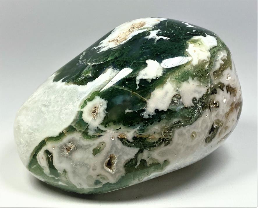 Druzy Moss Agate Crystal Freeform 10.6cm