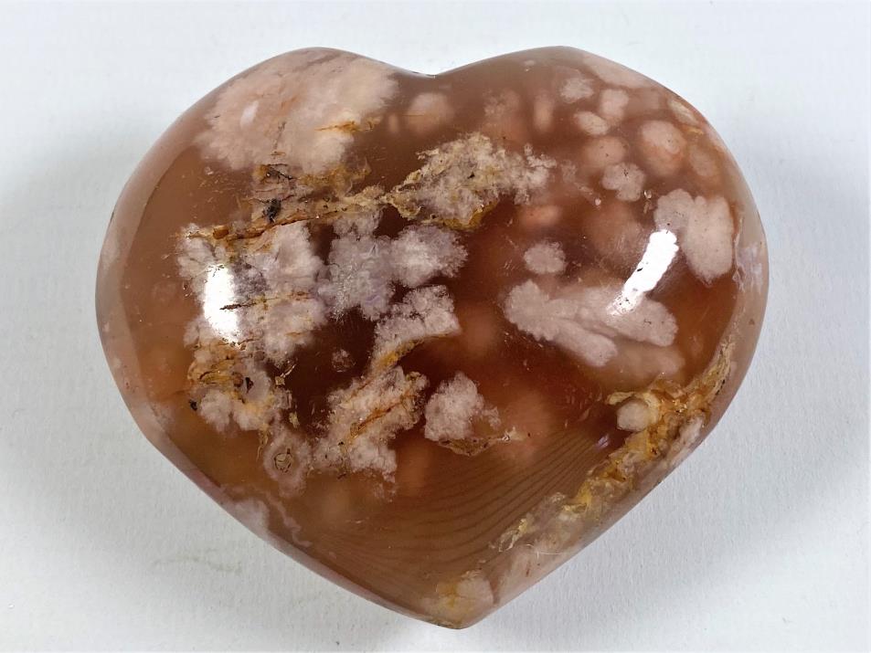 Cherry Blossom Agate Crystal Heart 7.2cm