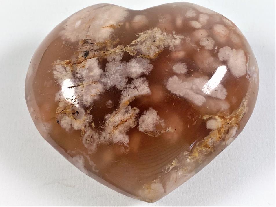 Cherry Blossom Agate Crystal Heart 7.2cm