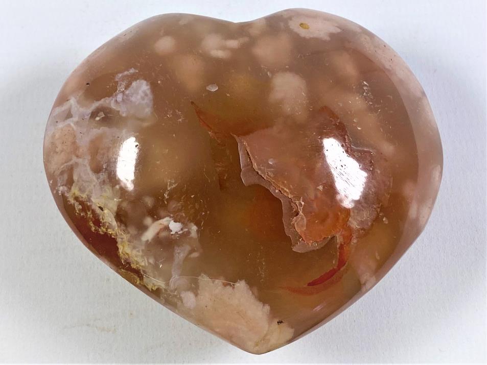 Cherry Blossom Agate Crystal Heart 7.2cm