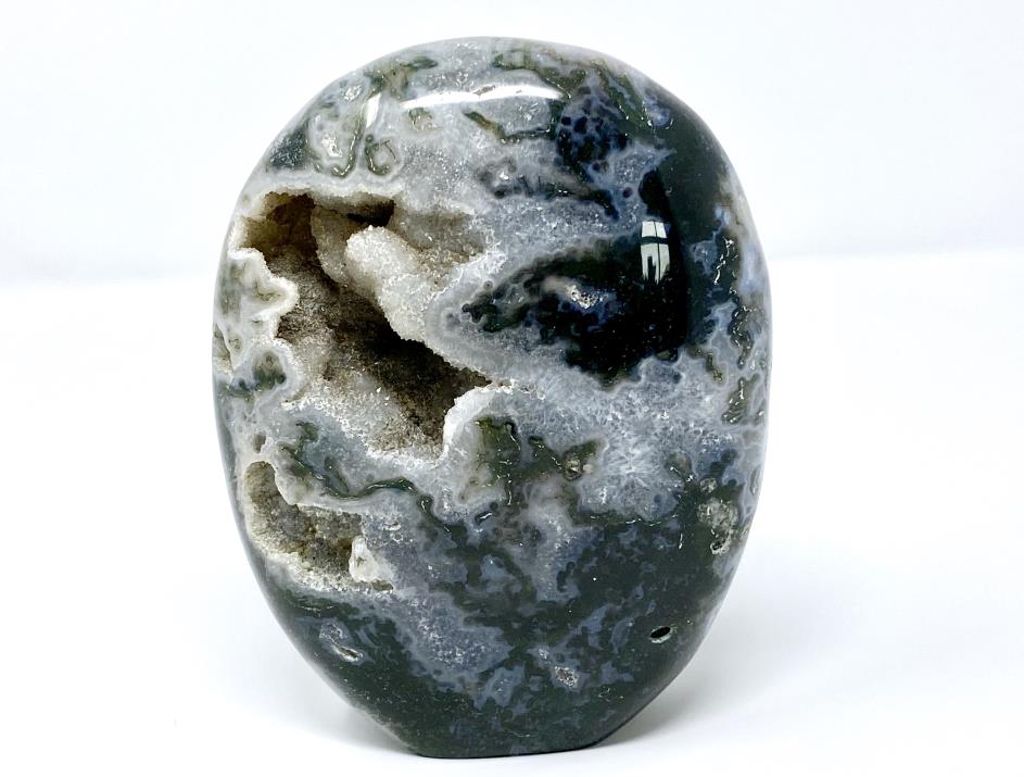 Druzy Moss Agate Crystal Freeform Large 14.7cm