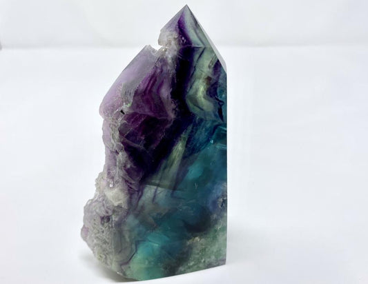 Rainbow Fluorite Crystal Wave Point Large 13.3cm