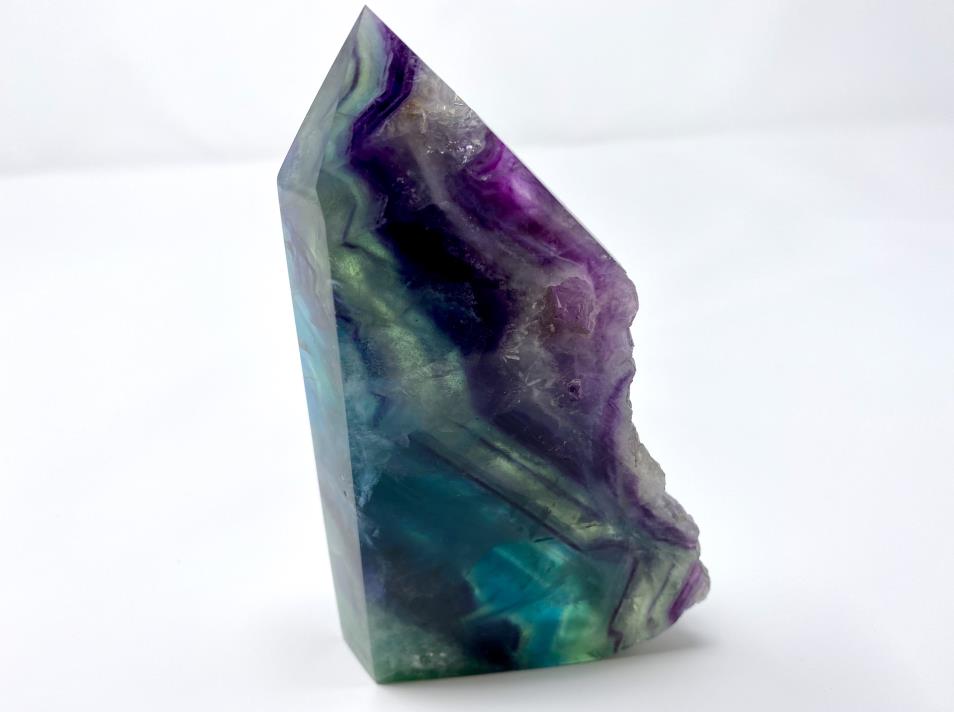 Rainbow Fluorite Crystal Wave Point Large 13.3cm