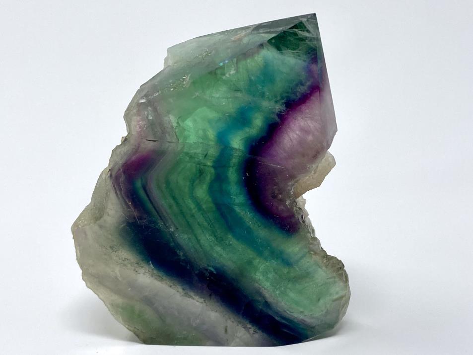 Rainbow Fluorite Crystal Wave Point 9.2cm