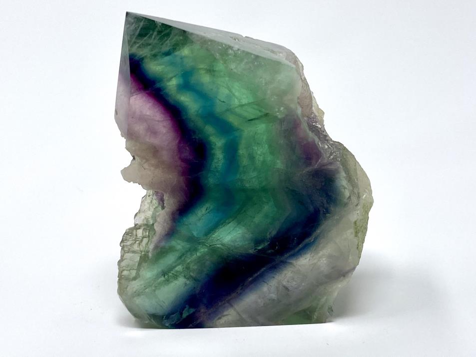 Rainbow Fluorite Crystal Wave Point 9.2cm