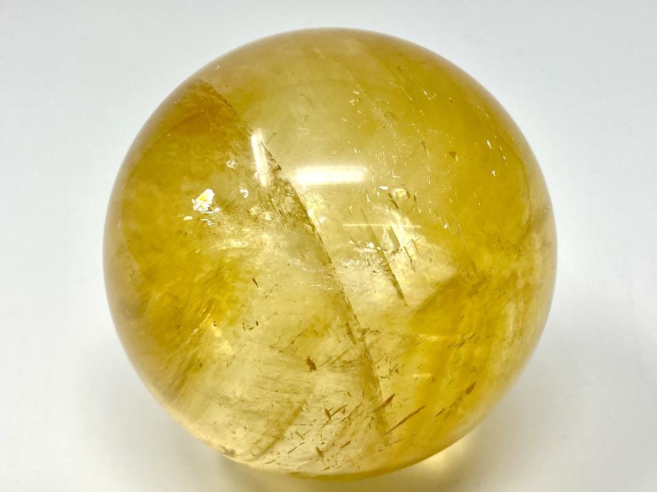 Polished Optical Honey Calcite Crystal Sphere Large 8.7cm