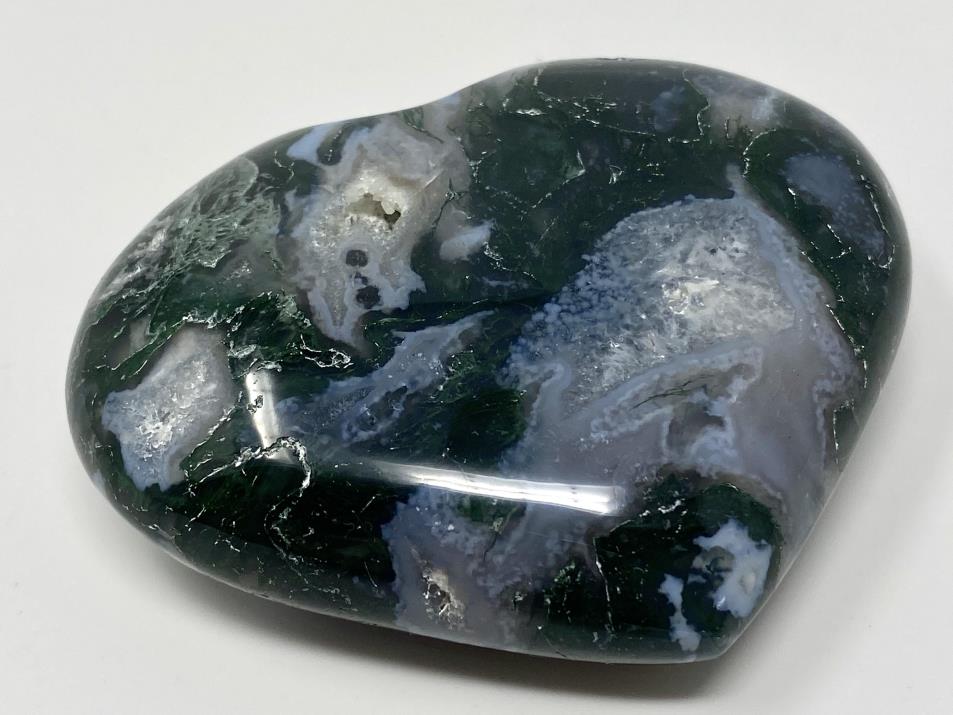 Moss Agate Crystal Heart 7.8cm