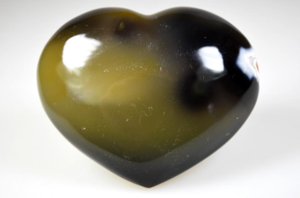 Orca Agate Crystal Heart 8.3cm