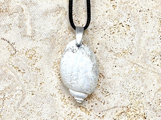 Agatized Gastropod Fossil Pendant 3.7cm