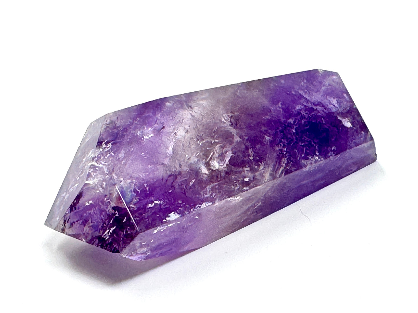 Faceted Amethyst Phantom Quartz Crystal 8cm