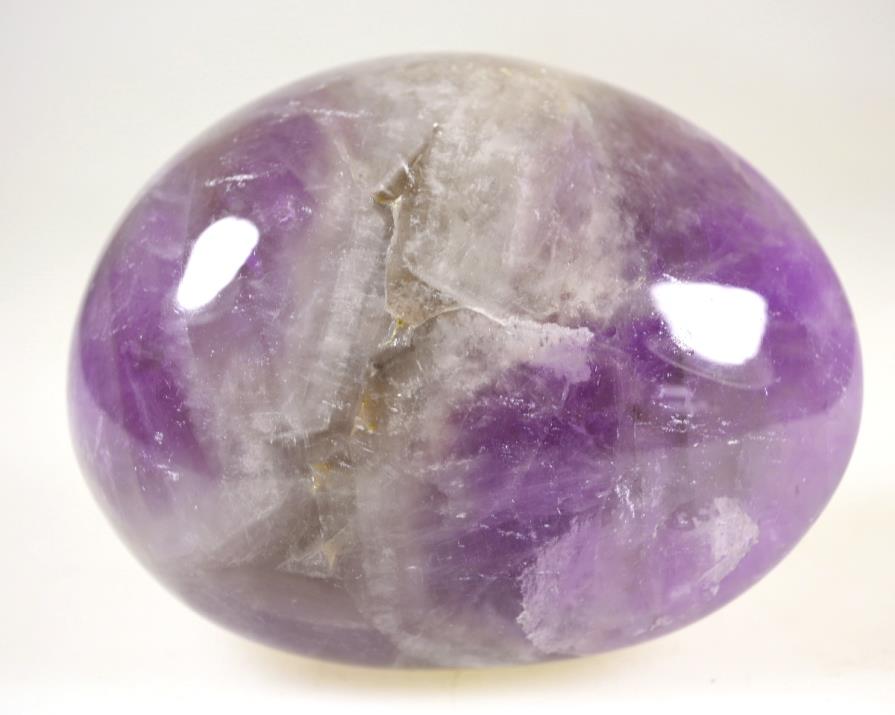 Chevron Amethyst Crystal Pebble Large 8.1cm