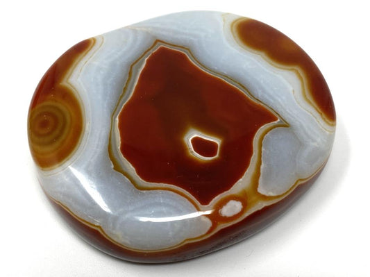 Banded Agate Crystal Pebble Flat 5.4cm