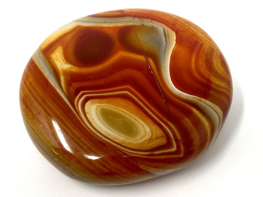 Banded Agate Crystal Pebble Flat 6cm