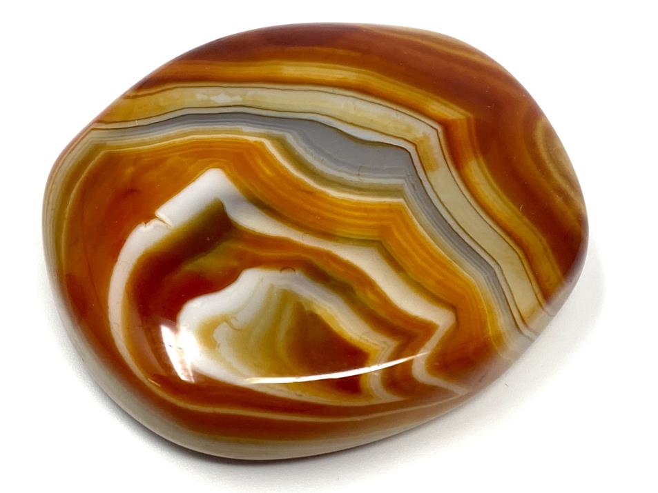 Banded Agate Crystal Pebble Flat 5.6cm