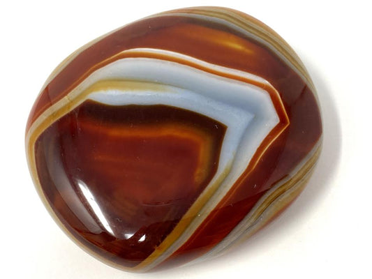 Banded Agate Crystal Pebble Flat 5.6cm