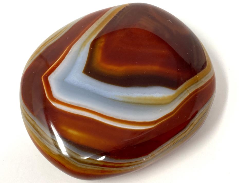 Banded Agate Crystal Pebble Flat 5.6cm