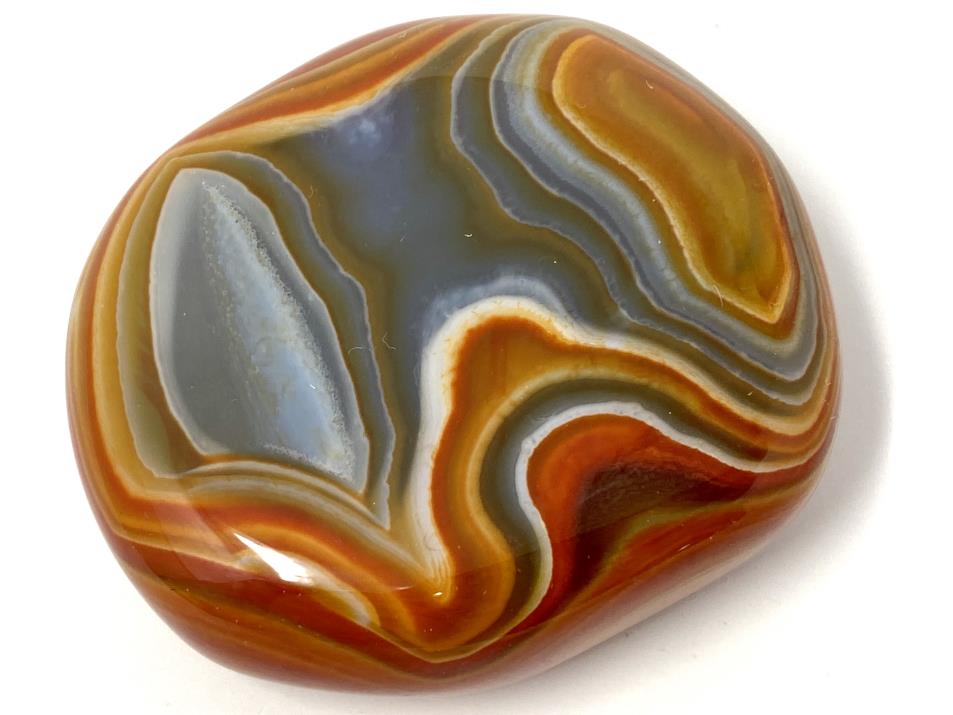 Banded Agate Crystal Pebble Flat 5.9cm