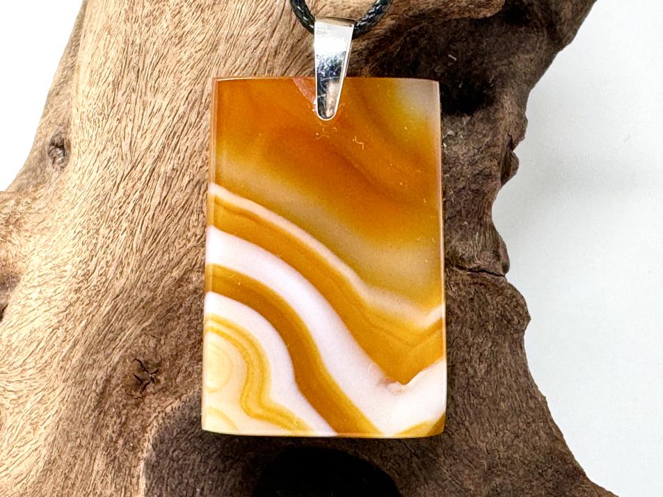 Banded Carnelian Pendant Ingot 4.1cm