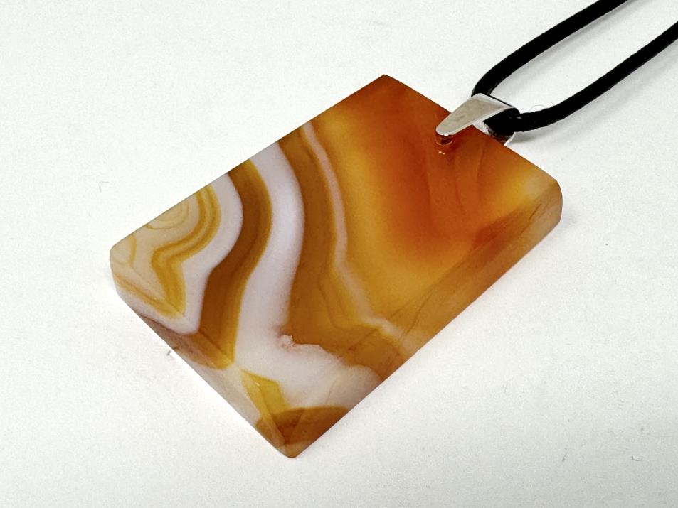 Banded Carnelian Pendant Ingot 4.1cm