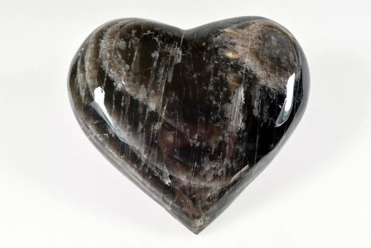 Black Moonstone Crystal Heart Large 10.1cm