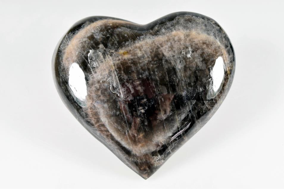 Black Moonstone Crystal Heart Large 10.1cm