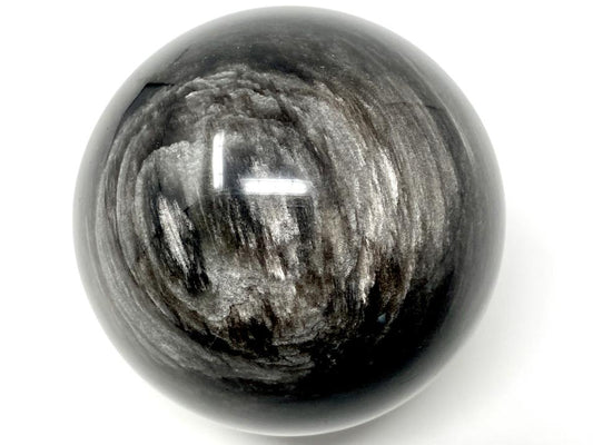 Silver Sheen Obsidian Crystal Sphere Large 7.2cm