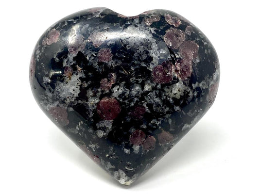 Garnet in Black Tourmaline Crystal Heart 5.4cm