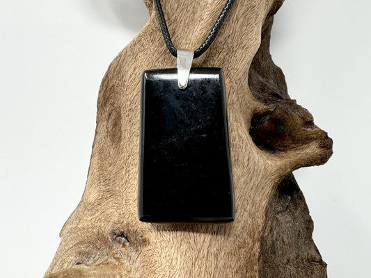 Black Tourmaline Pendant Ingot 4cm