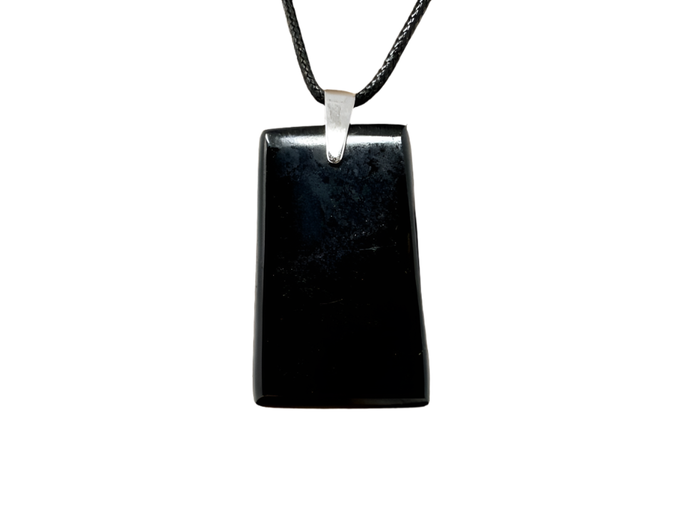 Black Tourmaline Pendant Ingot 4cm