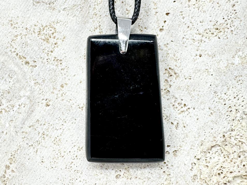 Black Tourmaline Pendant Ingot 4cm