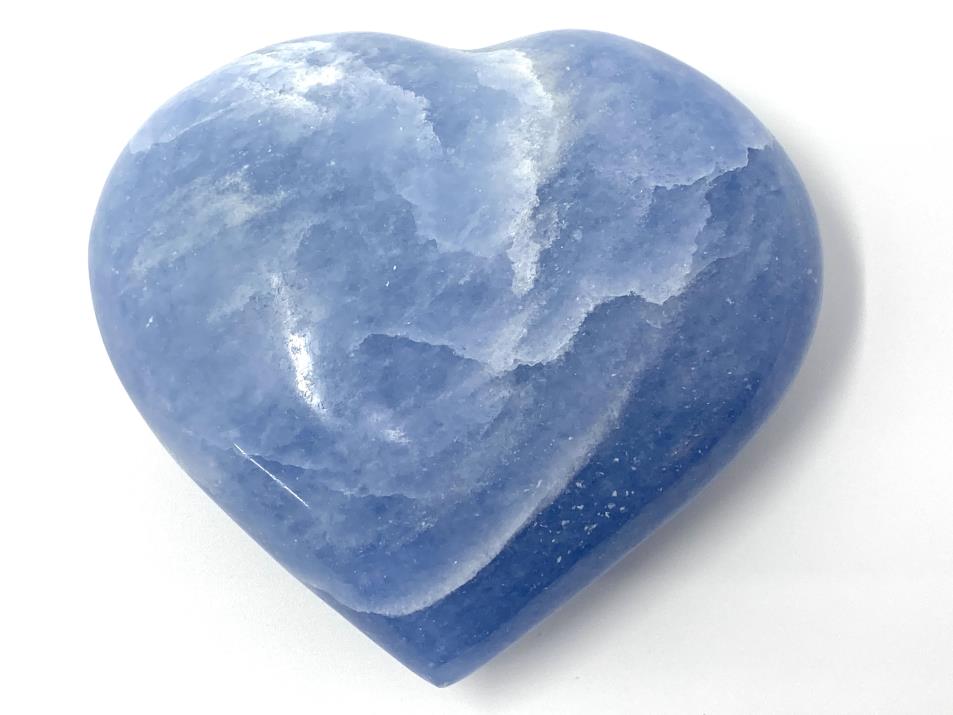 Blue Calcite Crystal Heart Large 9.6cm