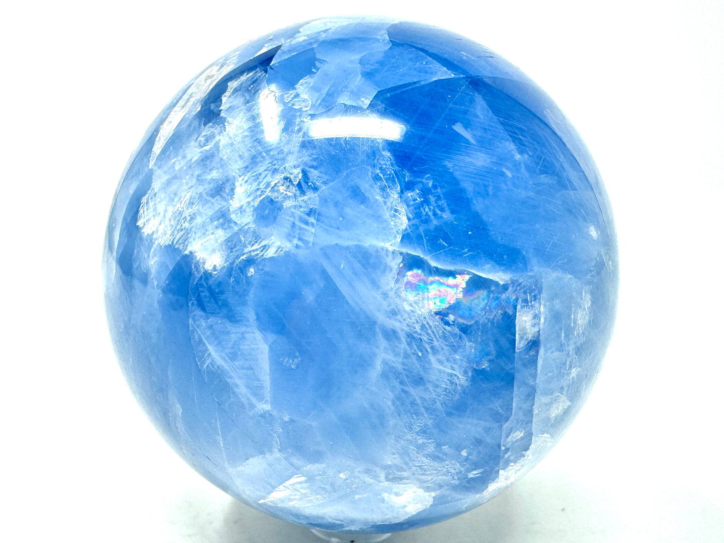 Blue Calcite Crystal Sphere 7.1cm