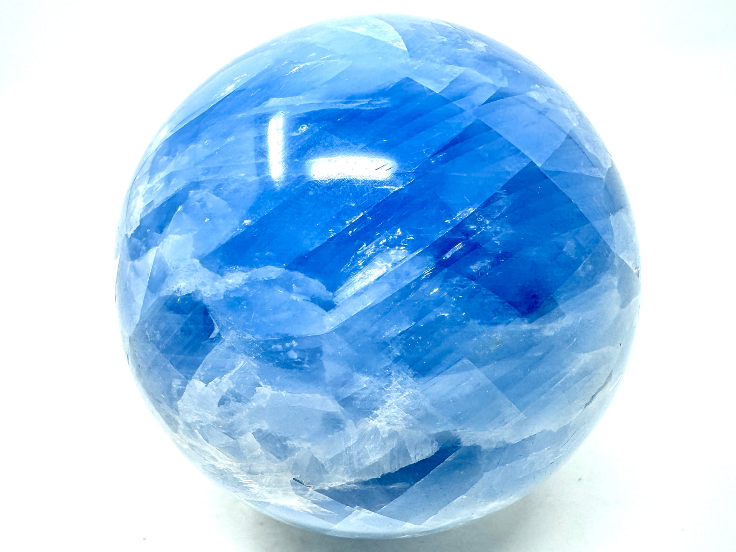 Blue Calcite Crystal Sphere 7.1cm