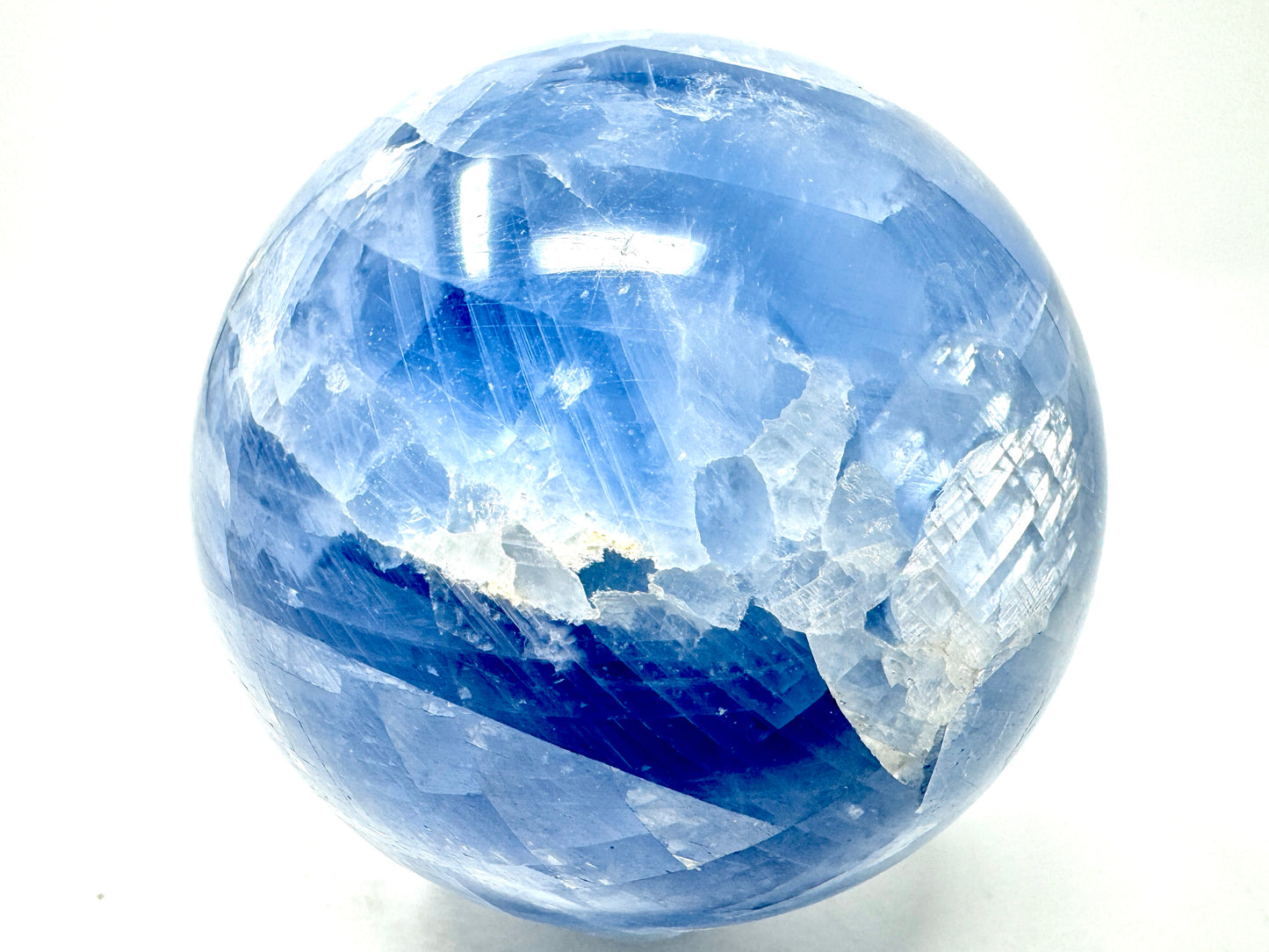 Blue Calcite Crystal Sphere 7.1cm