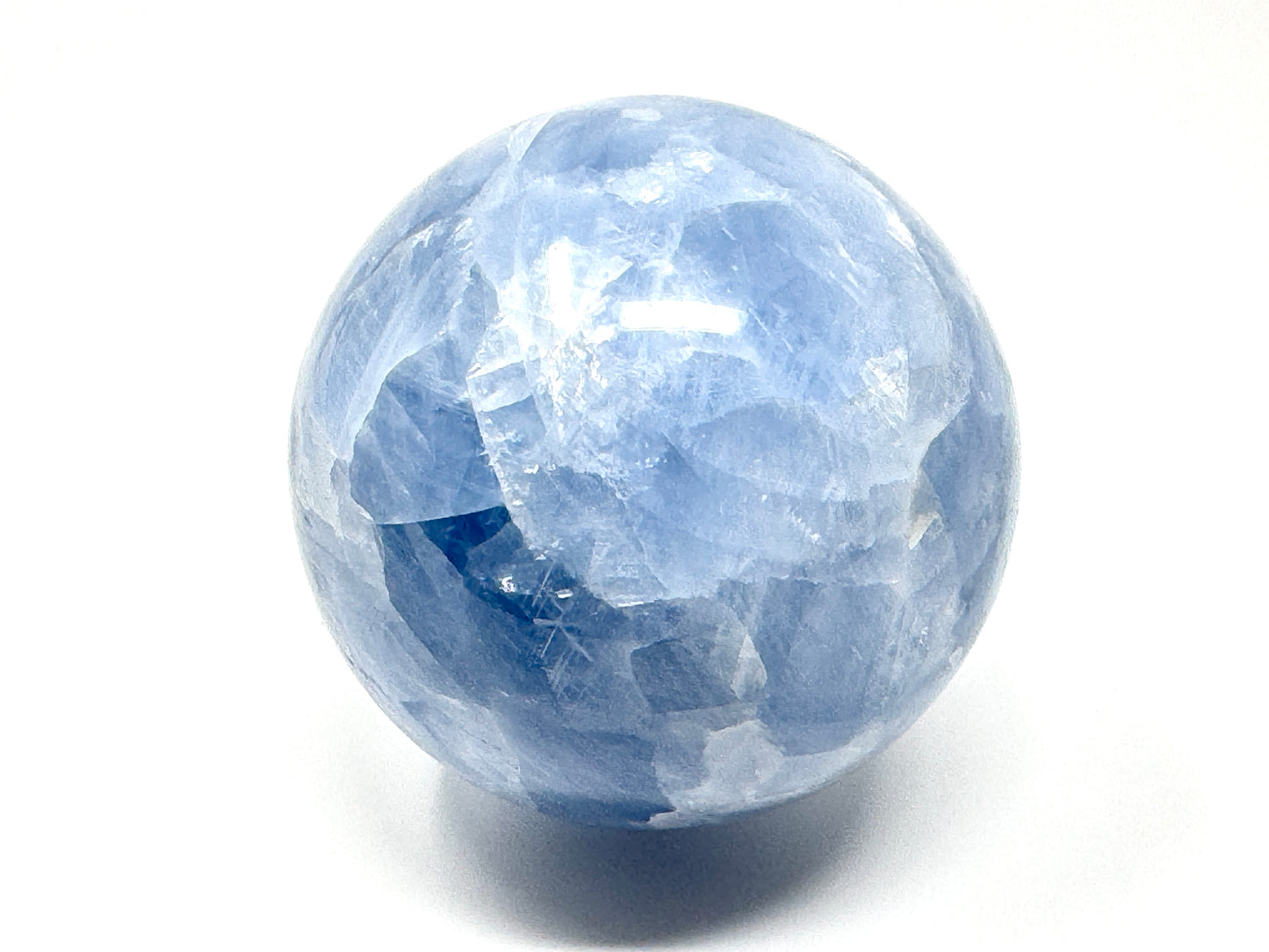 Large Blue Calcite Crystal Sphere 8.8cm