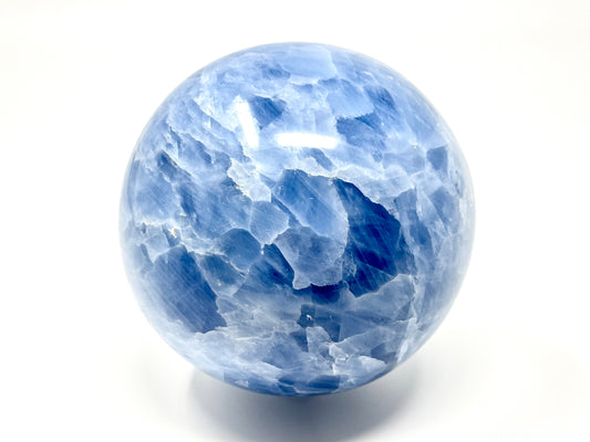 Large Blue Calcite Crystal Sphere 11.5cm