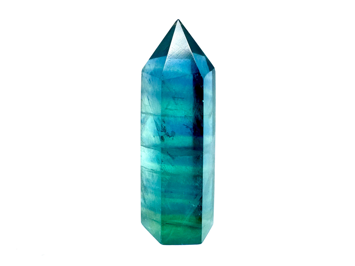 Blue And Green Fluorite Crystal Point 5.8cm