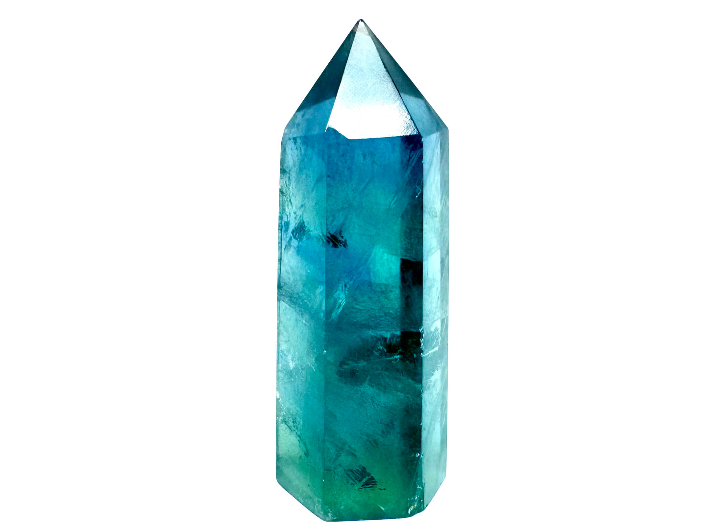 Blue And Green Fluorite Crystal Point 5.8cm