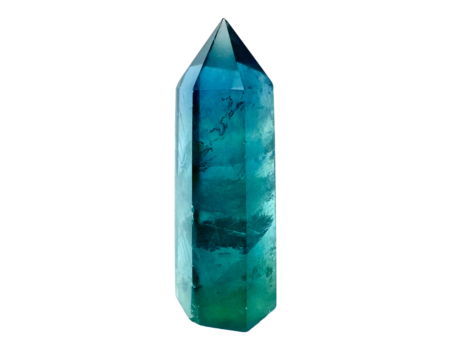 Blue And Green Fluorite Crystal Point 5.8cm